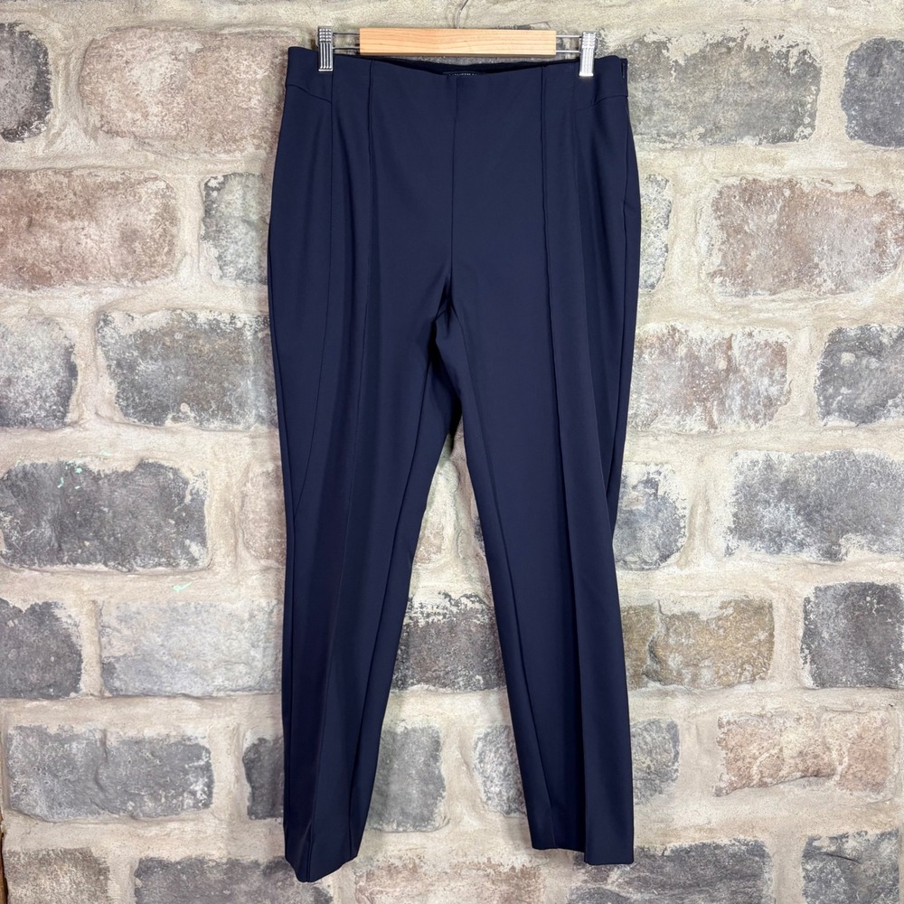 Lafayette 148 New York Gramercy Navy Blue High Rise Tapered Leg‎ Pants Size 10
